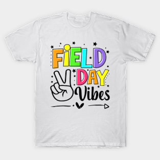 Field Day Vibes Funny For Teacher Kids Field Day 2024 Yellow T-Shirt T-Shirt